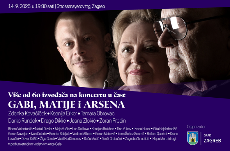 Zaprešić - grad-zapresic.com - Više od 60 izvođača na koncertu u nedjelju u čast Gabi Novak, Matiji i Arsenu Dediću